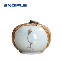 Хранение чая чайник в китайском стиле, листья, Герметичная канистра, керамическая посуда для чая, украшение, кофейные бобы, конфеты из ореха, танки, подарок