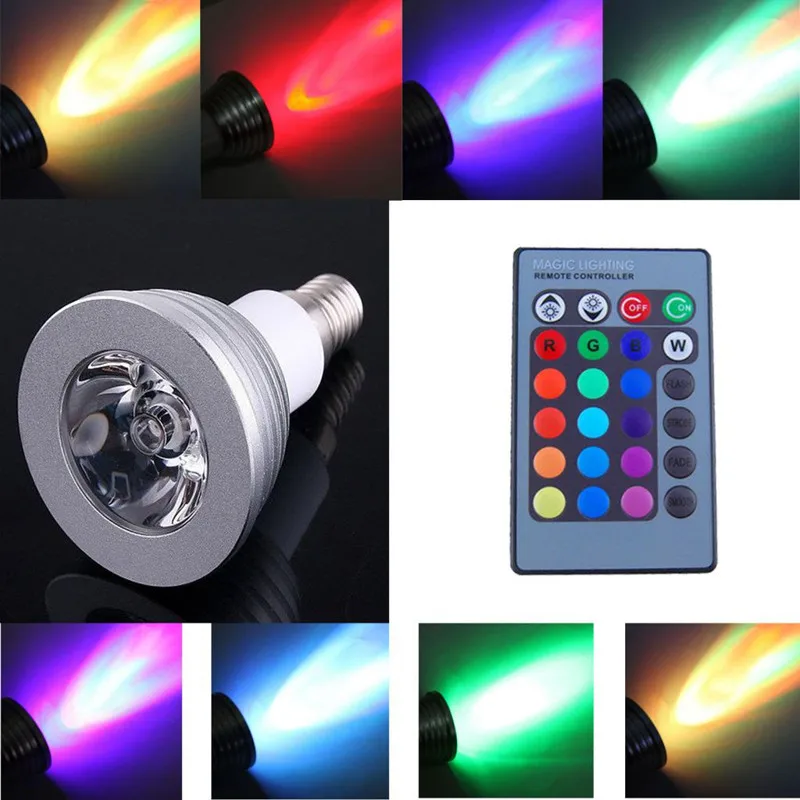 100x Рождество огни 6 Вт E27 E14 MR16 B22 GU5.3 E26 GU10 Цвет LED RGB Магия лампа 16 Цвета изменение с Беспроводной удаленного