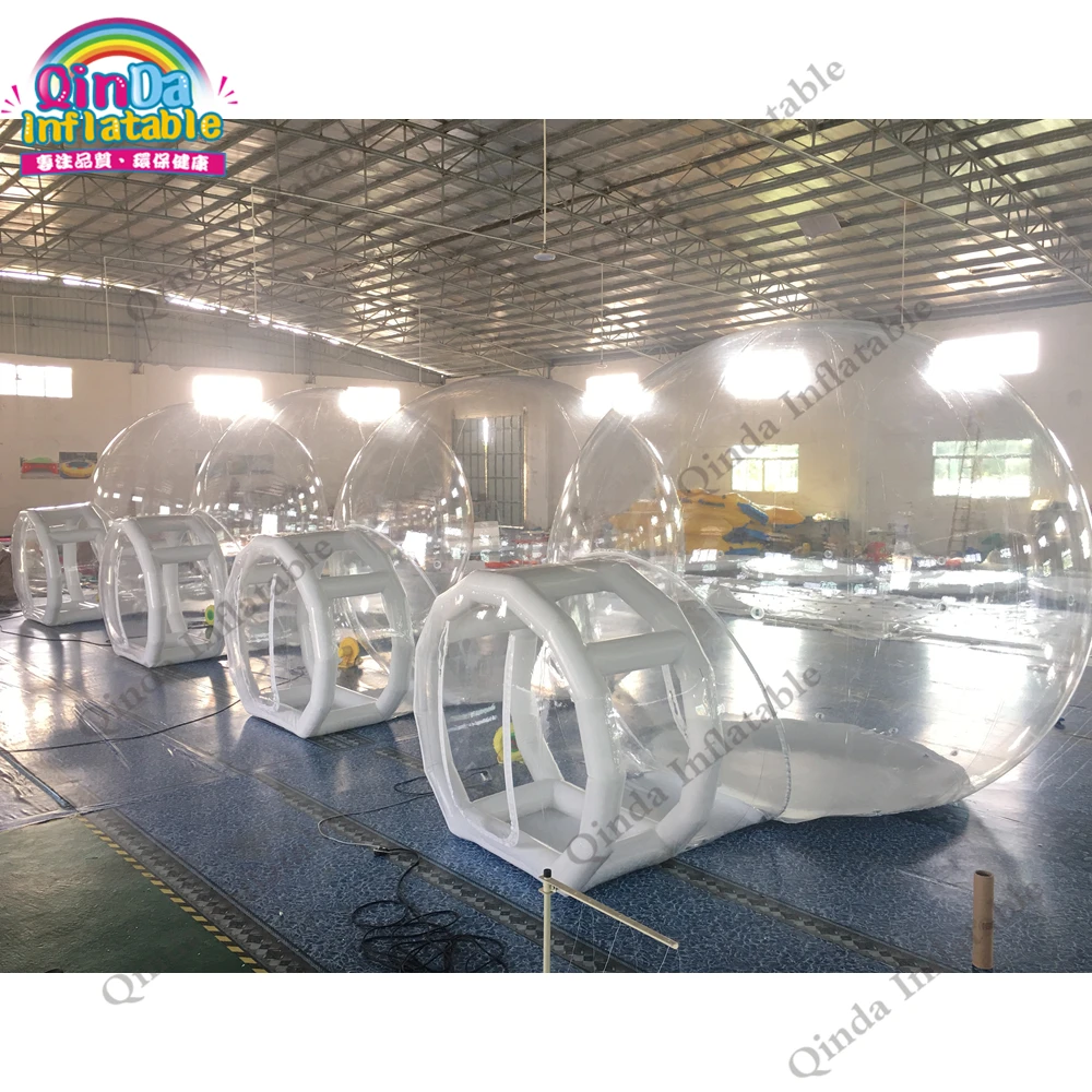 4m Diameter+2m Entrance Inflatable Lawn Dome Camping Tents Outdoor Single Tunnel Inflatable Bubble Tent 3