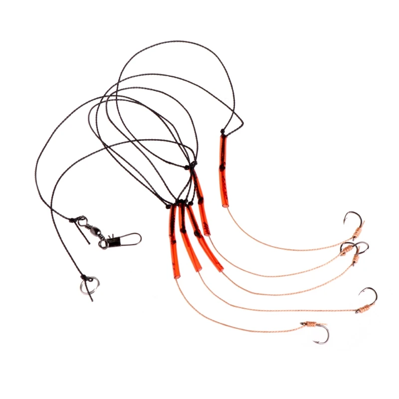 Рыболовные крючки Нержавеющая сталь установки поворотные рыболовные снасти приманки, рыбалка приманка один Комбинации строка крюк с 5