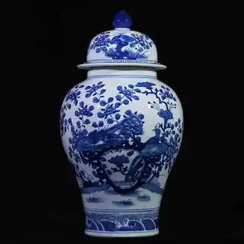 

Jingdezhen ceramic ginger jar Antique Porcelain blue white porcelain jars flower and bird