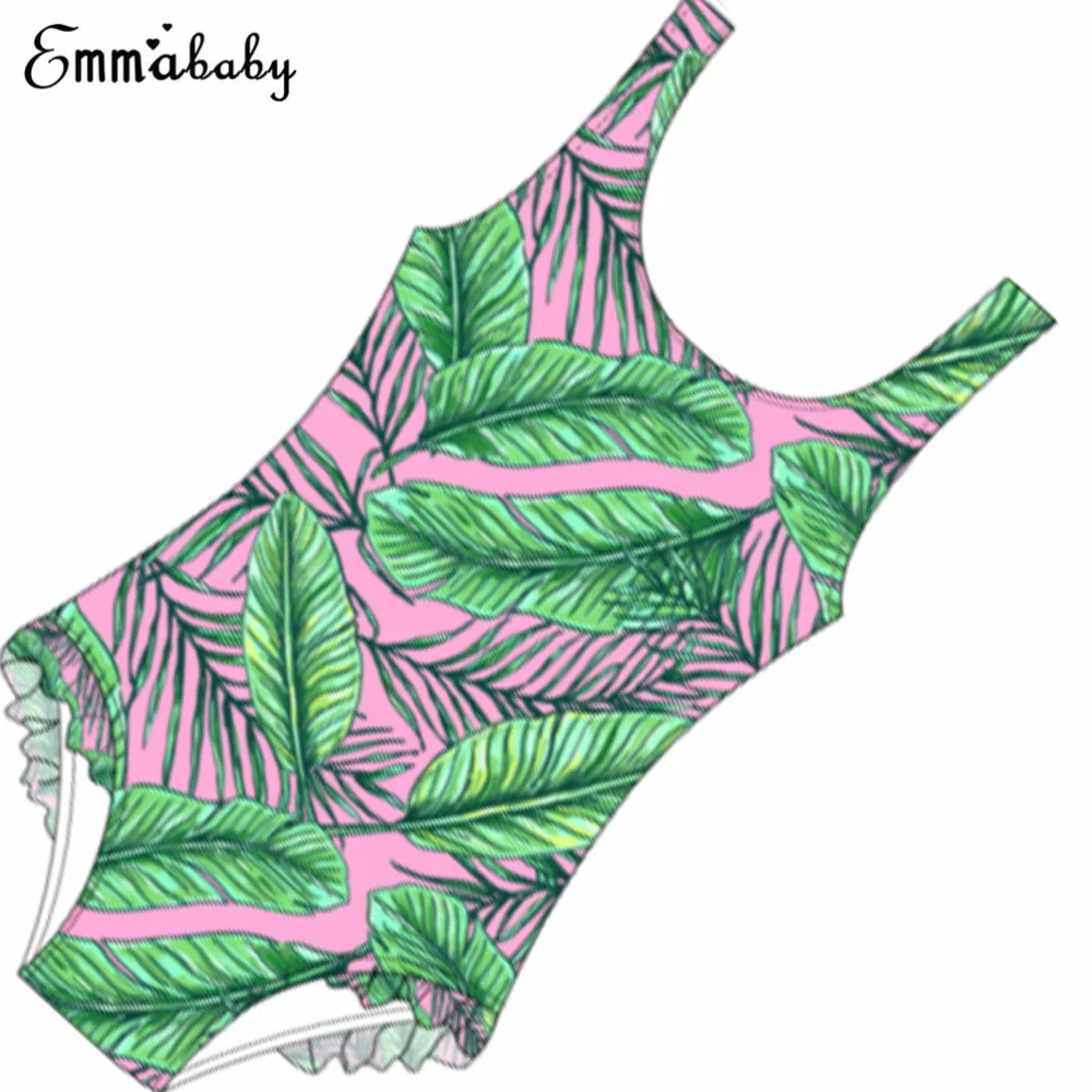 Семейный слитный купальник для мамы и дочки, v-образный вырез, сексуальный, открытая спина, завязанный листьями, монокини,, пляжный купальный костюм, одежда для купания