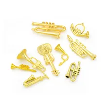 Детский музыкальный инструмент, Детские Обучающие подарки, 5 шт., Миниатюрный золотой цвет для 1:12, кукольный домик, аксессуары, Классическая Игрушка