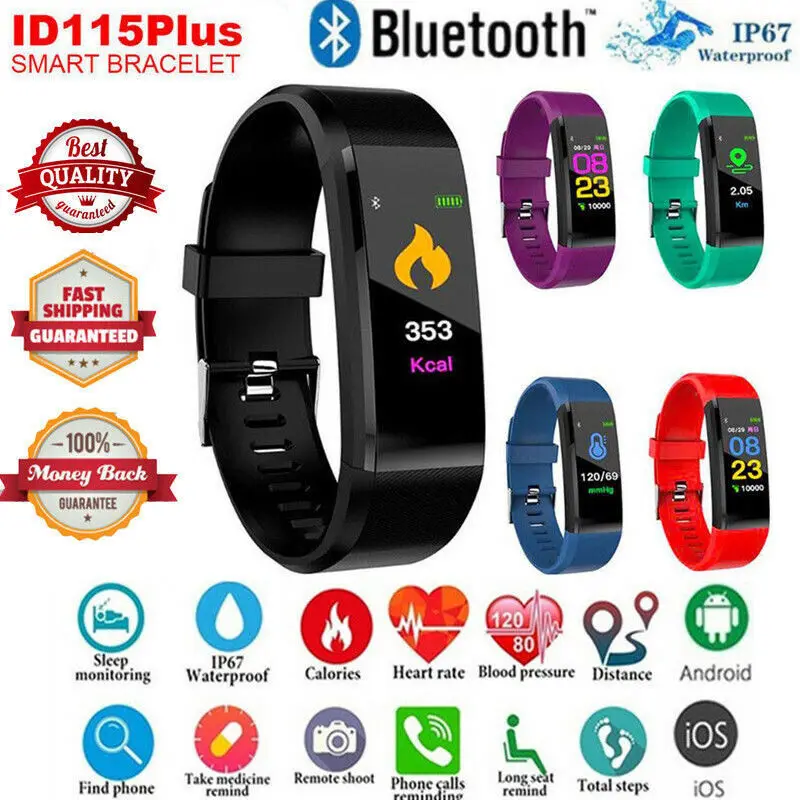 

Smart Armband Sport Bluetooth Armband Herz Rate Monitor Uhr Fitness Tracker 115 Plus SmartBand PK Mi band 2 blood pressure watch