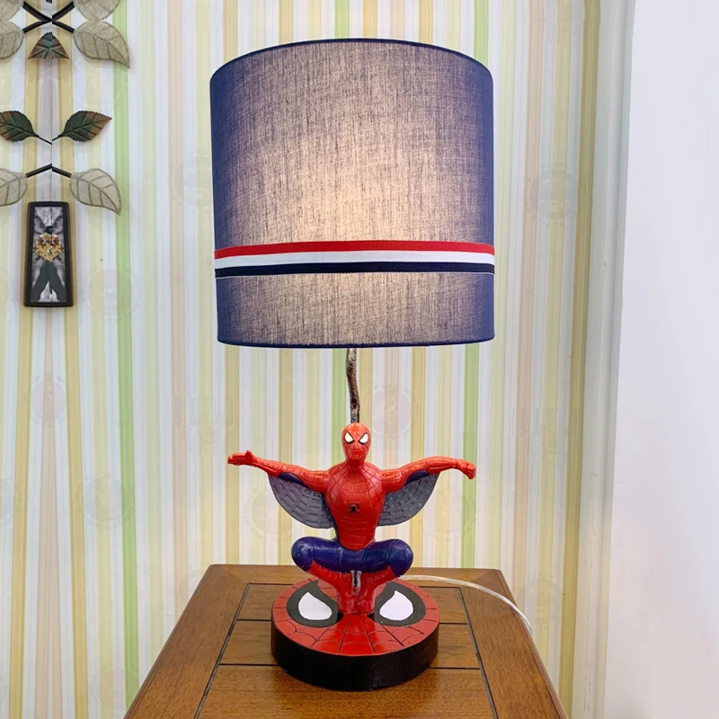 

Creative SpiderMan table captain American shape desk light for children bedroom bedside lamps study lighting decoration lamp E27