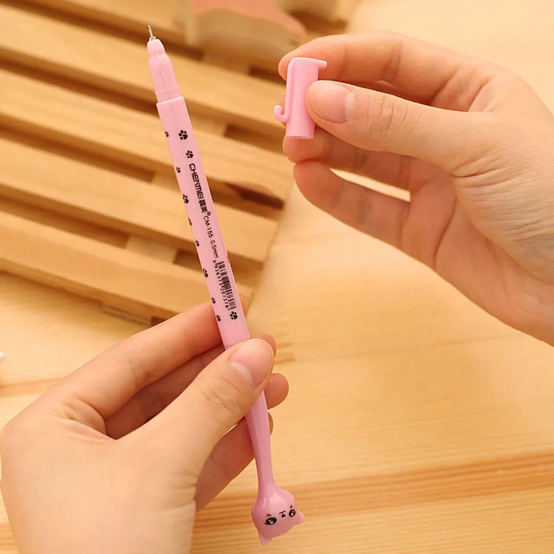 EZONE 0,5 мм милые каwaii пластиковые Гель-лак с эффектом кошачьего глаза черные чернила для ручки творческих канцелярские ручки для студентов