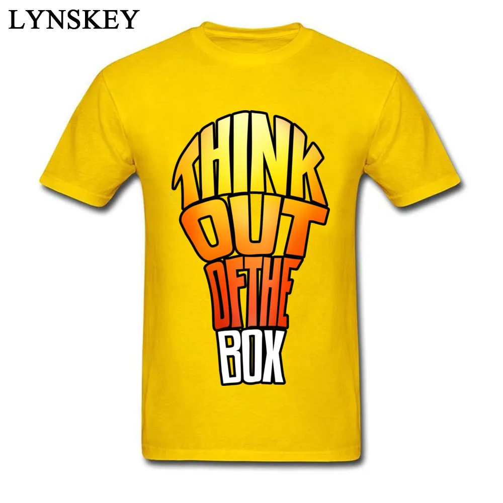 Men T-shirts Summer Custom Short Sleeve Summer/Autumn Tops Tees Rife Round Neck 100% Cotton Sweatshirts Think Out of the Box Think Out of the Box yellow