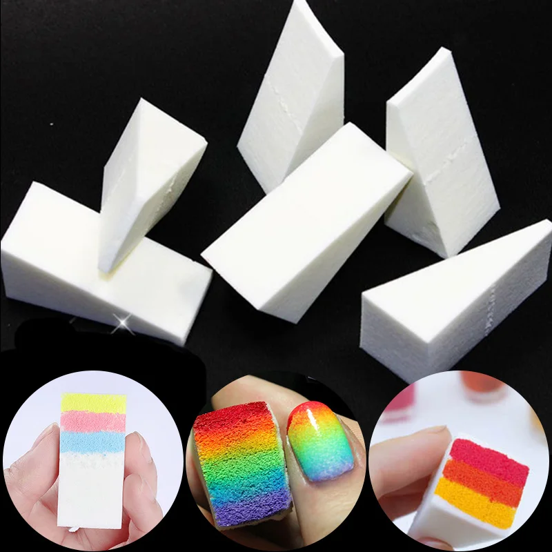 

6Pcs Nail Art Gradient Color Stamping Sponge Set Gel Polish 3D DIY Image for Color Fade Manicure Coloring Stamp Kit