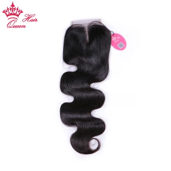 

Queen Hair Products Peruvian Body Wave Middle Part Lace Closure 8-20inch 100% Human Hair 4X4 Closures Remy Natural Color 1B