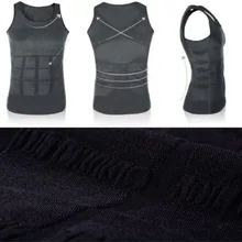 Профессиональный Мужской здоровый формирователь тела жилет для мужчин рубашка для коррекции фигуры Живот Талия жилет похудение нижнее белье, черный сохраняющий форму жилет