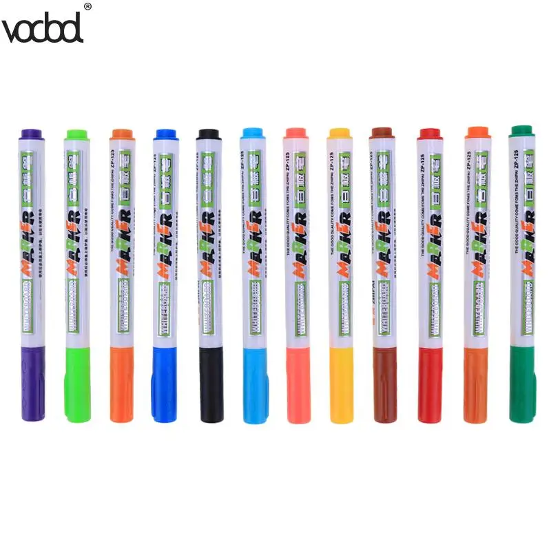 12pcs Colorful DIY Permanent Painting Marker Pen Erasable Whiteboard