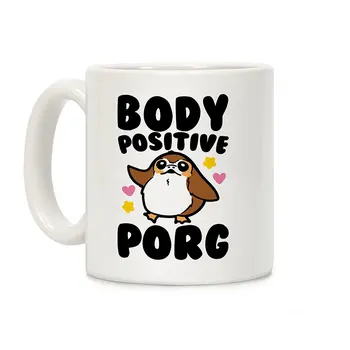 

Body Positive Porg Parody White 11 Ounce Ceramic Coffee Mug