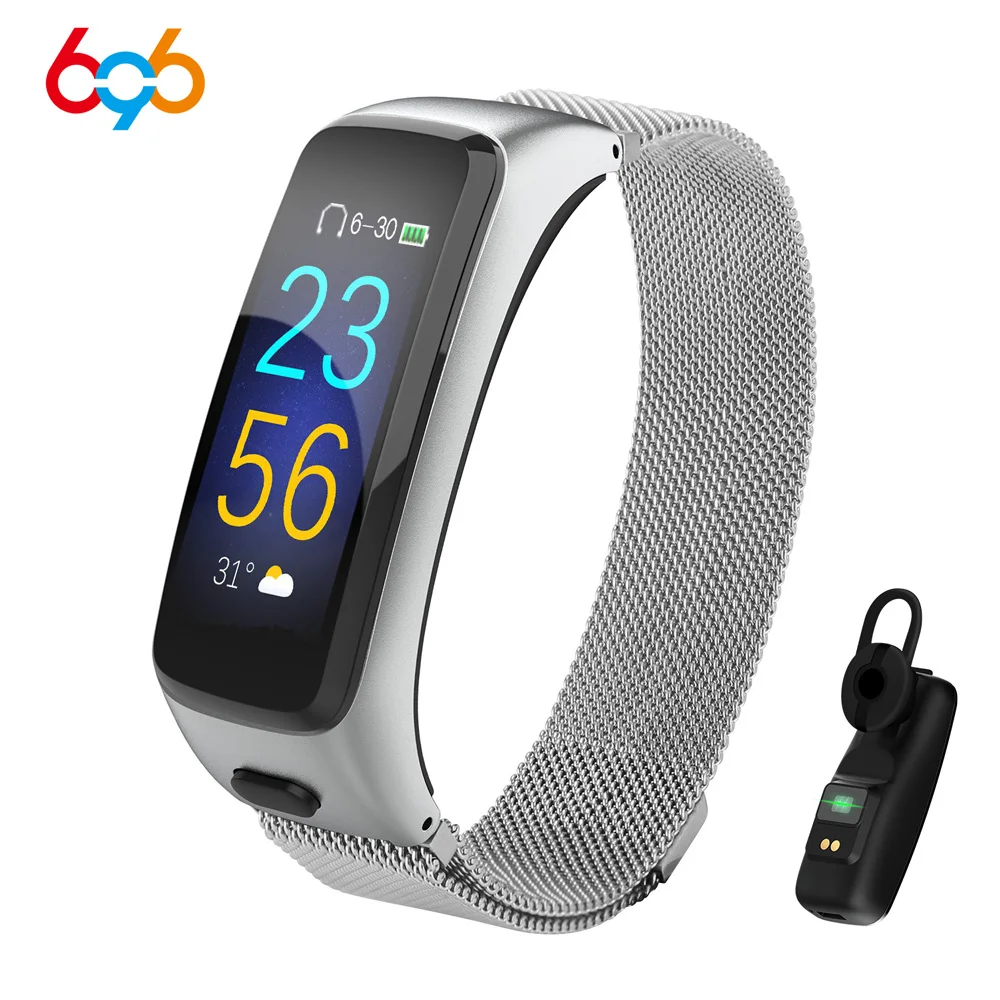  BY51 2 in 1 Passometer Heart Rate Blood Pressure Monitor Combo Smart Bracelet Bluetooth Earphone He - 33048345902