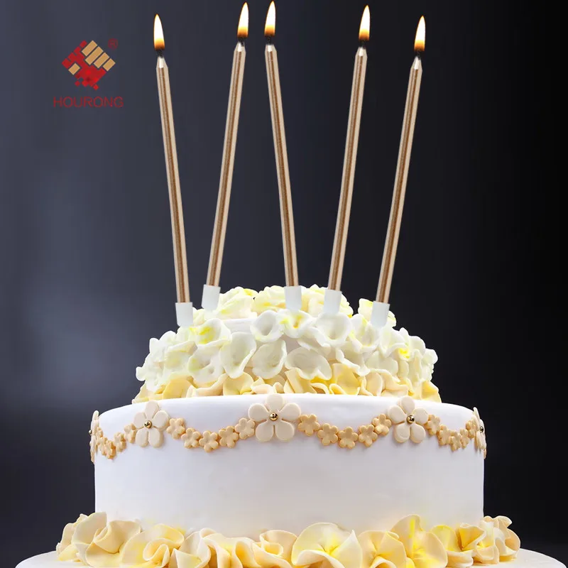 

6 Pcs Long Pencil Cake Candle Safe Flames Children Birthday Party Decoration Wedding Cake Candles Decoration Accessory