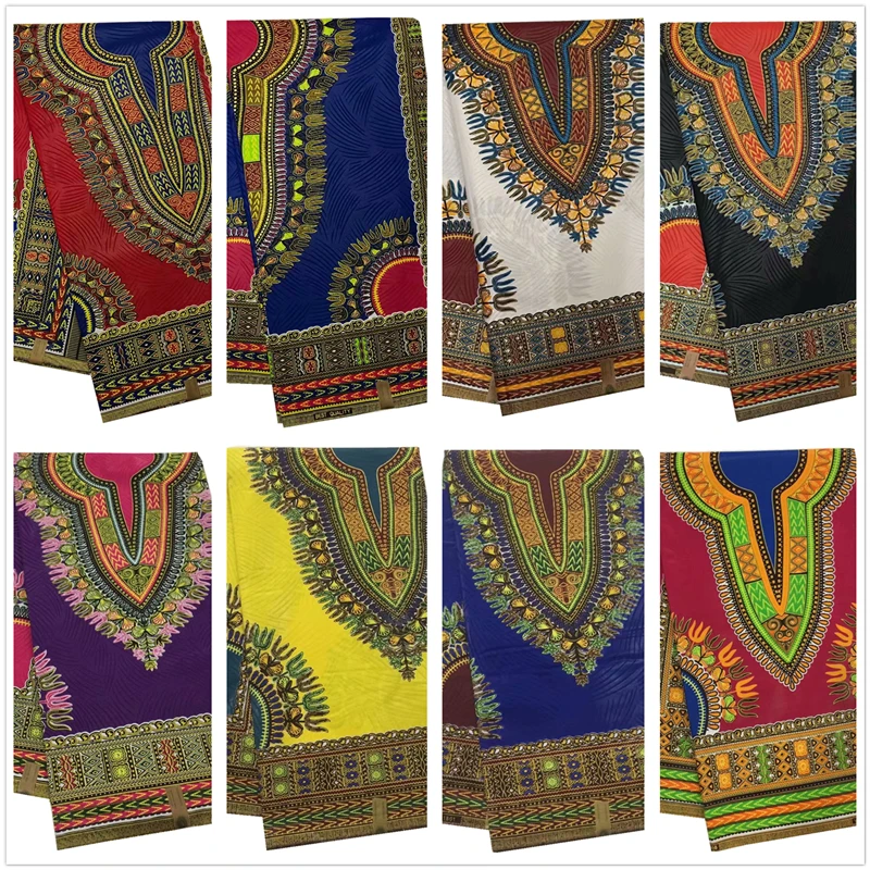 

Ankara African Wax print fabric Dashiki Wax Fabric Angelina Design 6 yards Cotton For Home decoration DF01
