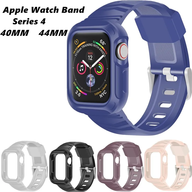 Новый силиконовый спортивный чехол для Apple Watch band 4 защитный браслета аксессуары