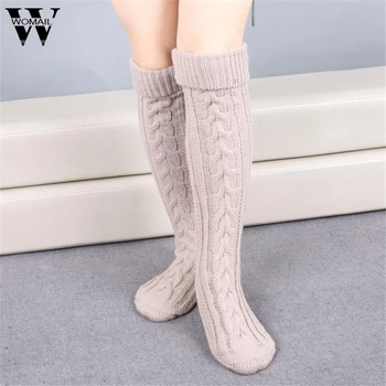 

Winter Thick Women Knitted Long Boot Knee Socks Meias Calcetines mujer Amazing New Arrival