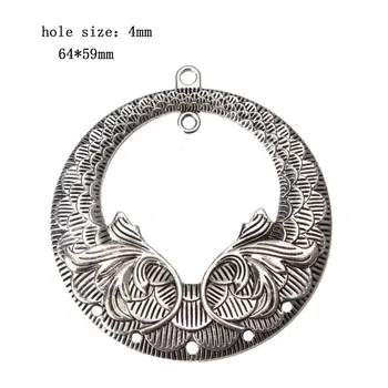 

1pc 55*47 mm antique bronze big size Circular geometry charms connectors fitting women diy earring jewelry accessories