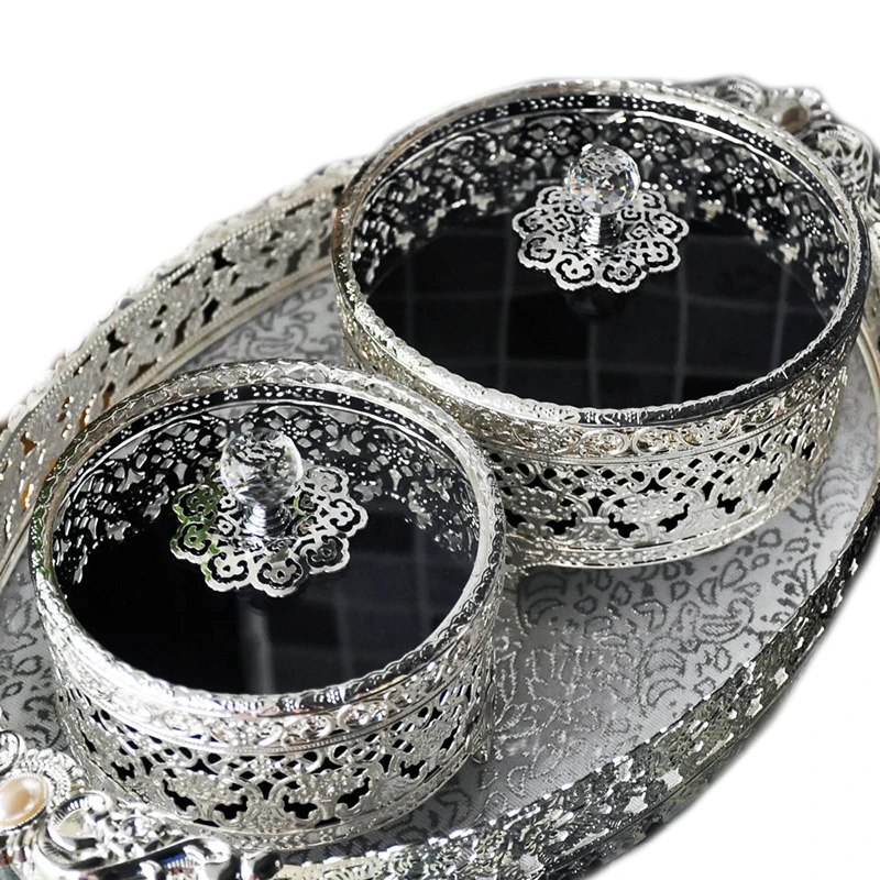

Metal Polishing Curve Jewelry Box European Ring Boxes Princess Earrings Bracelets Necklaces Organizer Zinc Alloy Storage Box
