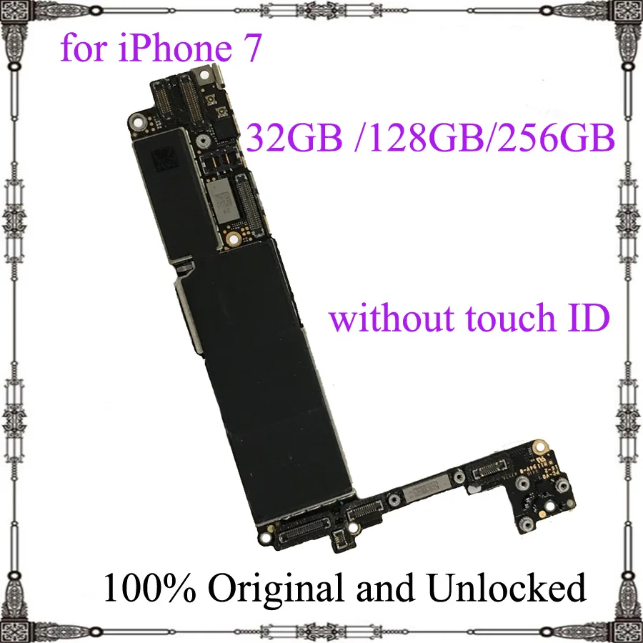 

for iphone 7 motherboard 32GB 128GB 256 GB without Touch ID Clean icloud IOS system Original unlocked for iphone 7 mainboard