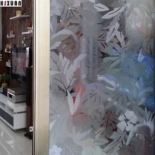 3d flower glass etching decor Window Film 92x100cm sliding door self adhesive static cling window stickers