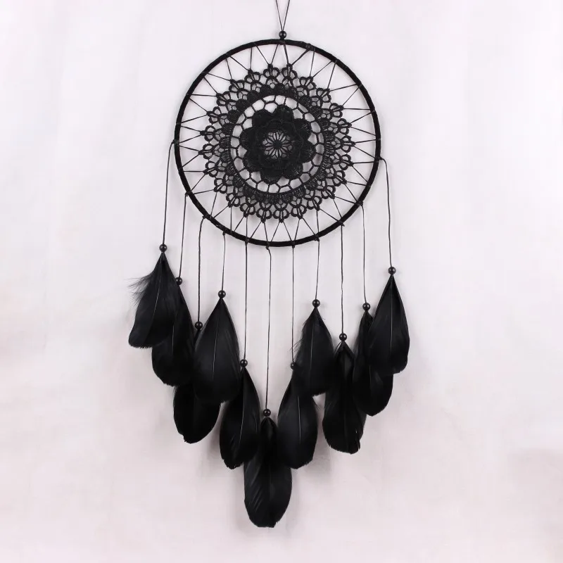 

New With Feathers Wall Hanging White Decoration Crafts Dreamcatcher Wind Chimes Handmade Dream Catcher