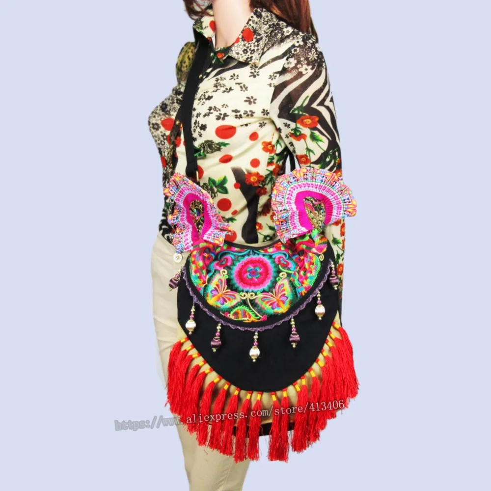 Многоразовая винтажная сумка через плечо Hmong в этническом и тайском стиле