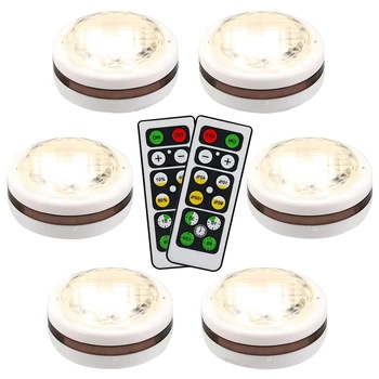

Wireless Led Puck Lights With Remote Control 6 Pack, Led Under Cabinet Lighting,Puck Lights Battery Operated, Closet Light, Un