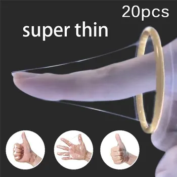 

20pcs/1PCS Ultra-thin Love Natural Latex Rubber For Men Natural Latex Condoms Stimulate Vaginal Massage Lubrication Condoms