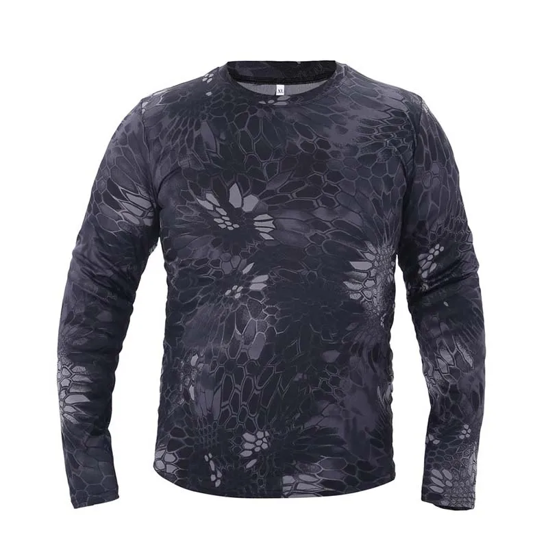 Günstig 2019 neue Taktische Militärische Camouflage T Hemd Männlichen Atmungsaktiv Schnell Trocken UNS Armee Kampf Volle Hülse Outwear T shirt für Männer