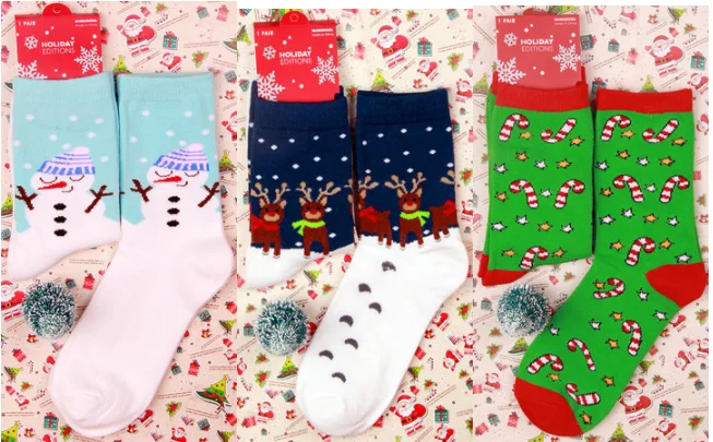 Новые осенне-зимние рождественские чулки новогодние носки с Санта-Клаусом Рождественский подарок на снежную погоду длинные носки мужские и женские размеры eur 35-43