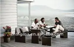 

New design PE cream rattan outdoor cheap modern furniture