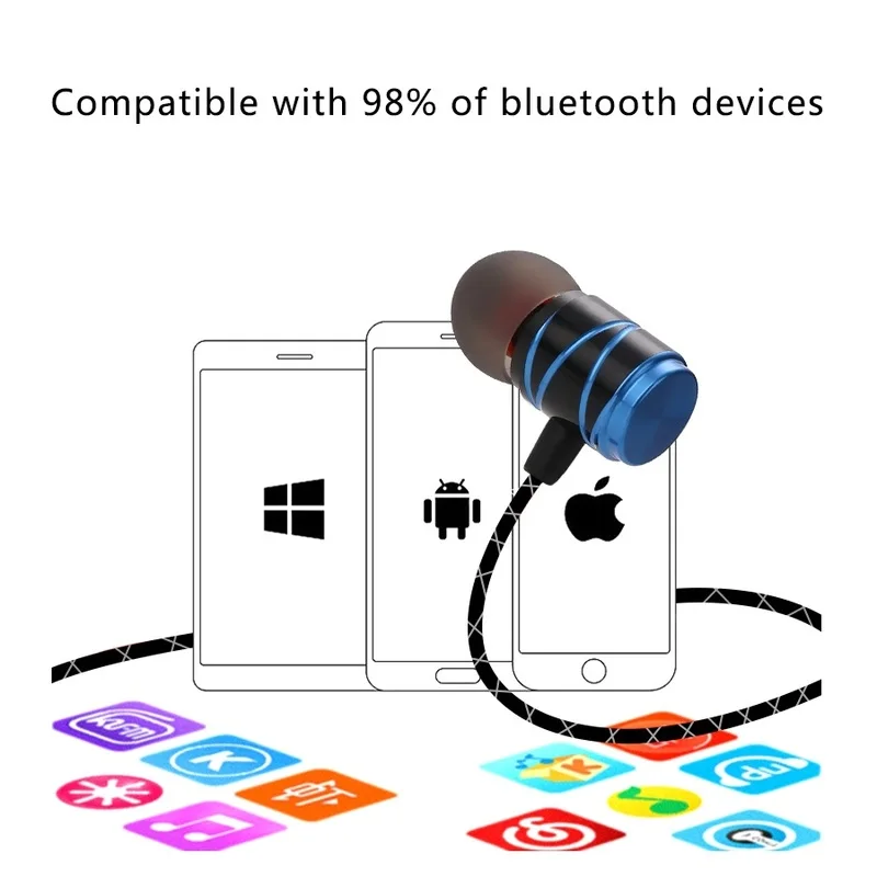 Bluetooth Headphones Sports Wireless Earbuds for Samsung S9 S8 S7 Iphone Xs Max 8 7Plus Waterproof Ear Phones Stereo Mic