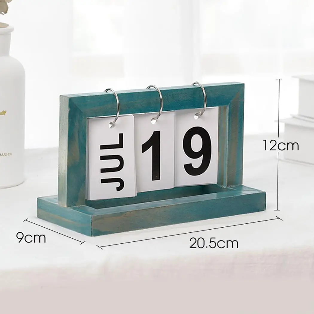 

Desk Table Wood Flip Month Date Calendar Home calendar ornaments suitable for home decor. Crafts Decoration