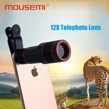 MOUSEMI 12X объектив мобильного телефона для iPhone универсальный зажим 12x зум-объектив для смартфона объективы камеры на телефон телефото