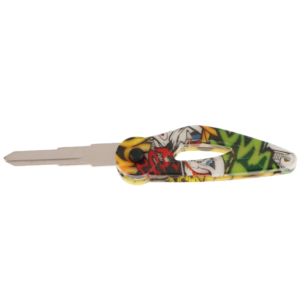 Cartoon Handle Motorcycle 5cm Blank Blade Flip Folding Key Uncut Left Slot A Pop-up Button