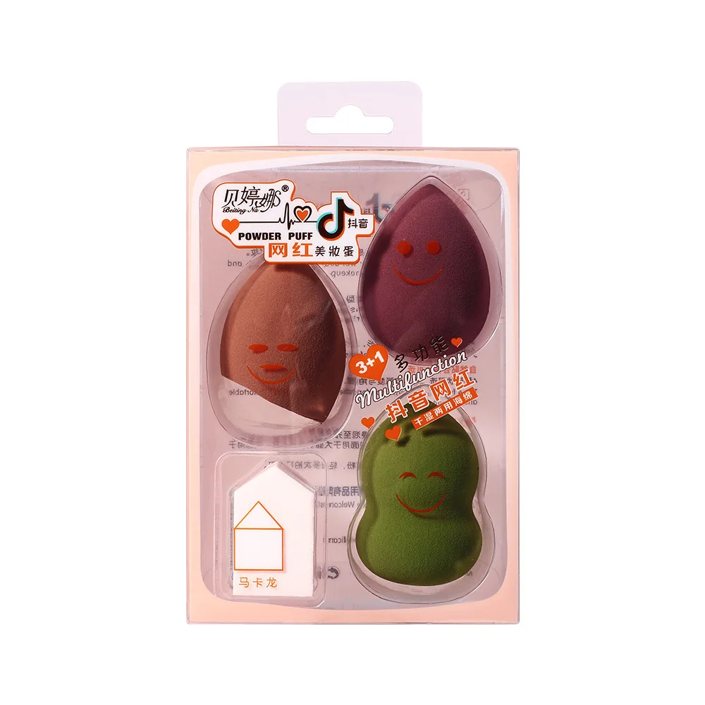 

Brand 4 Pieces Cosmetic Sponge Puff Set Shape Water Expansion Mixed Liquid Foundation Flawless Latex Beauty Soft Cosmetic Tools