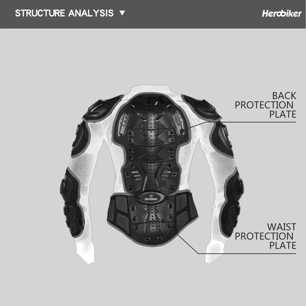 HEROBIKER, мотоциклетная броня, защитное снаряжение, мотоциклетная куртка, бронежилет, гоночная куртка для мотокросса, одежда для мотокросса, защита