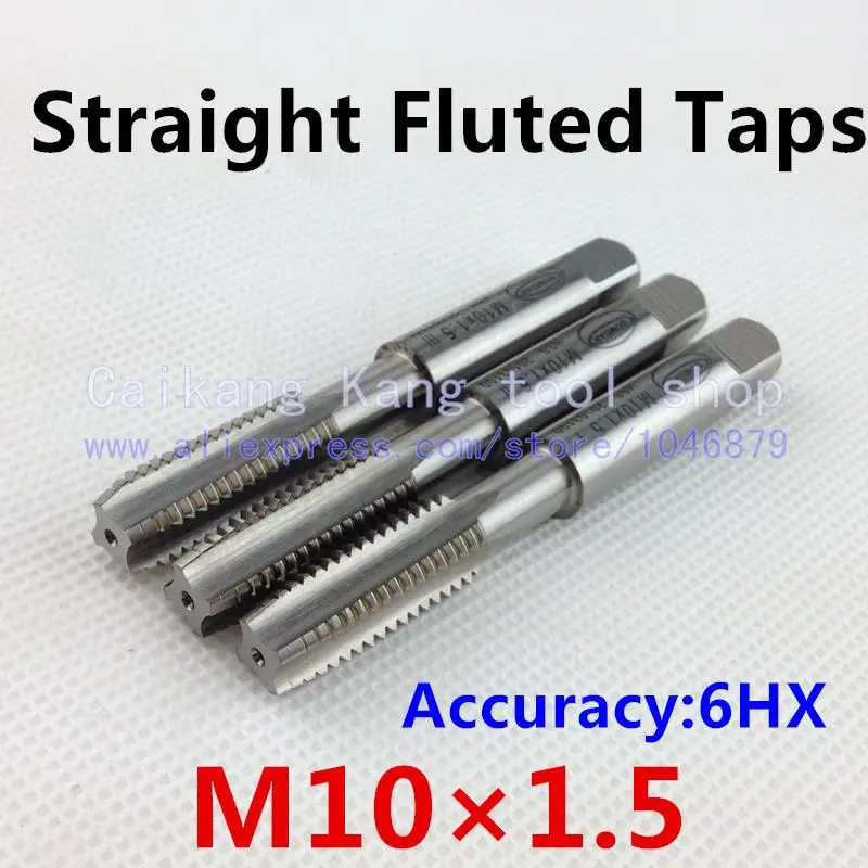 New 3/set M10*1.5 Wire tapping Tap & Die Straight Fluted Taps Accuracy