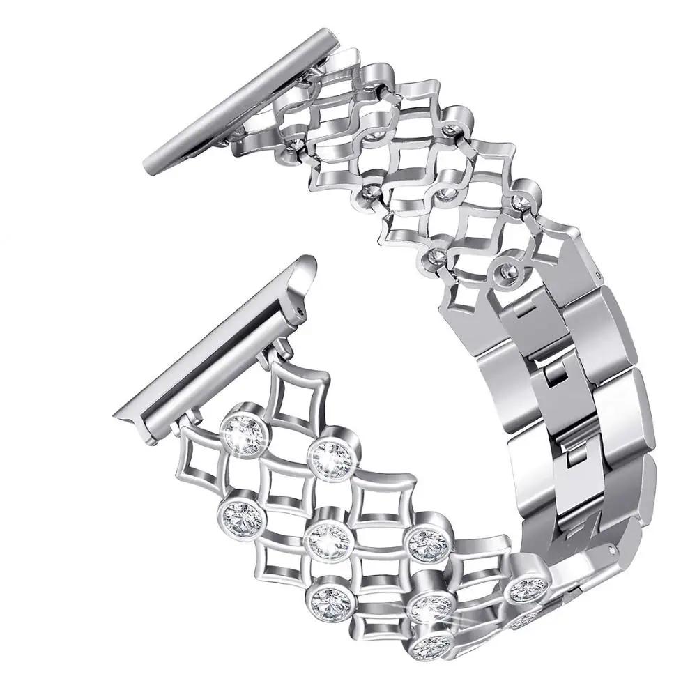 siliver Bling Star-ссылке полос совместим с Apple Watch Series 4 40 мм серии 3/2/1 38 мм Iwatch Замена Нержавеющая сталь браслет Для женщин - Цвет ремешка: siliver