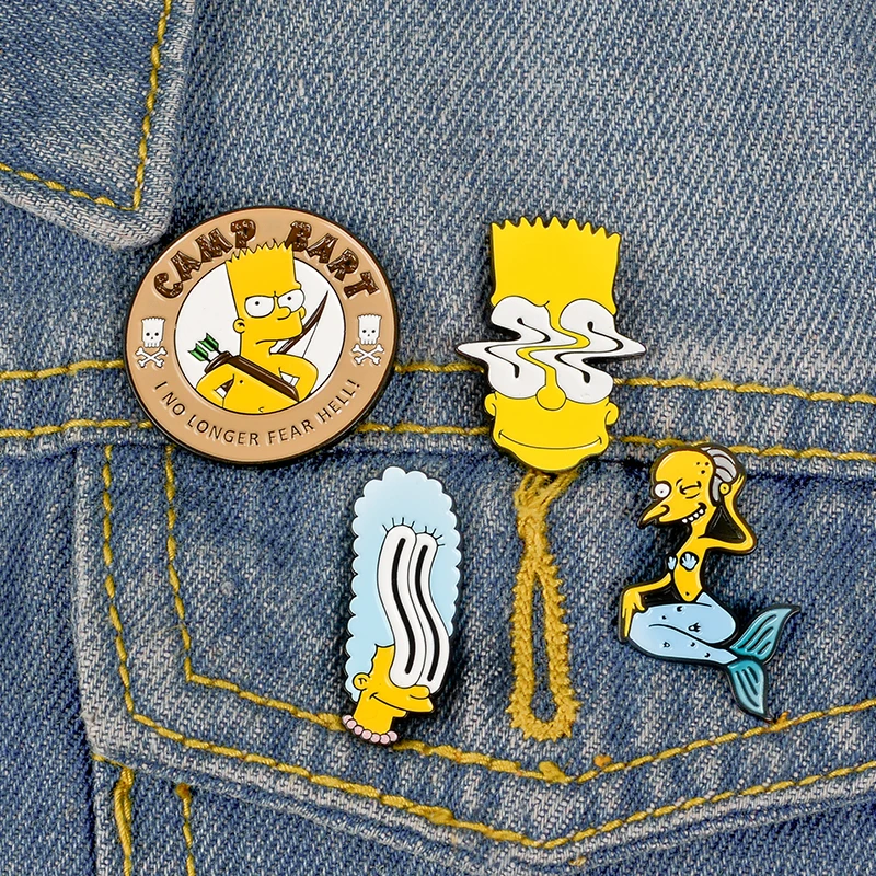 Симпсоны Семья значки аниме брошь мистер Бернс Барт Симпсон Мардж Симпсон нагрудная булавка винтажный значок ТВ шоу ювелирные изделия брошь Spille