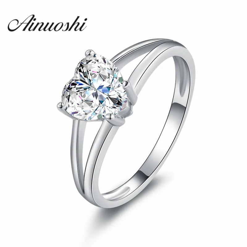 

Fashion Jewelry Shaped Heart Sona Promise Ring Engagement Rings for Women Bijoux Femme Wedding Lovers Gifts Bridal Ring