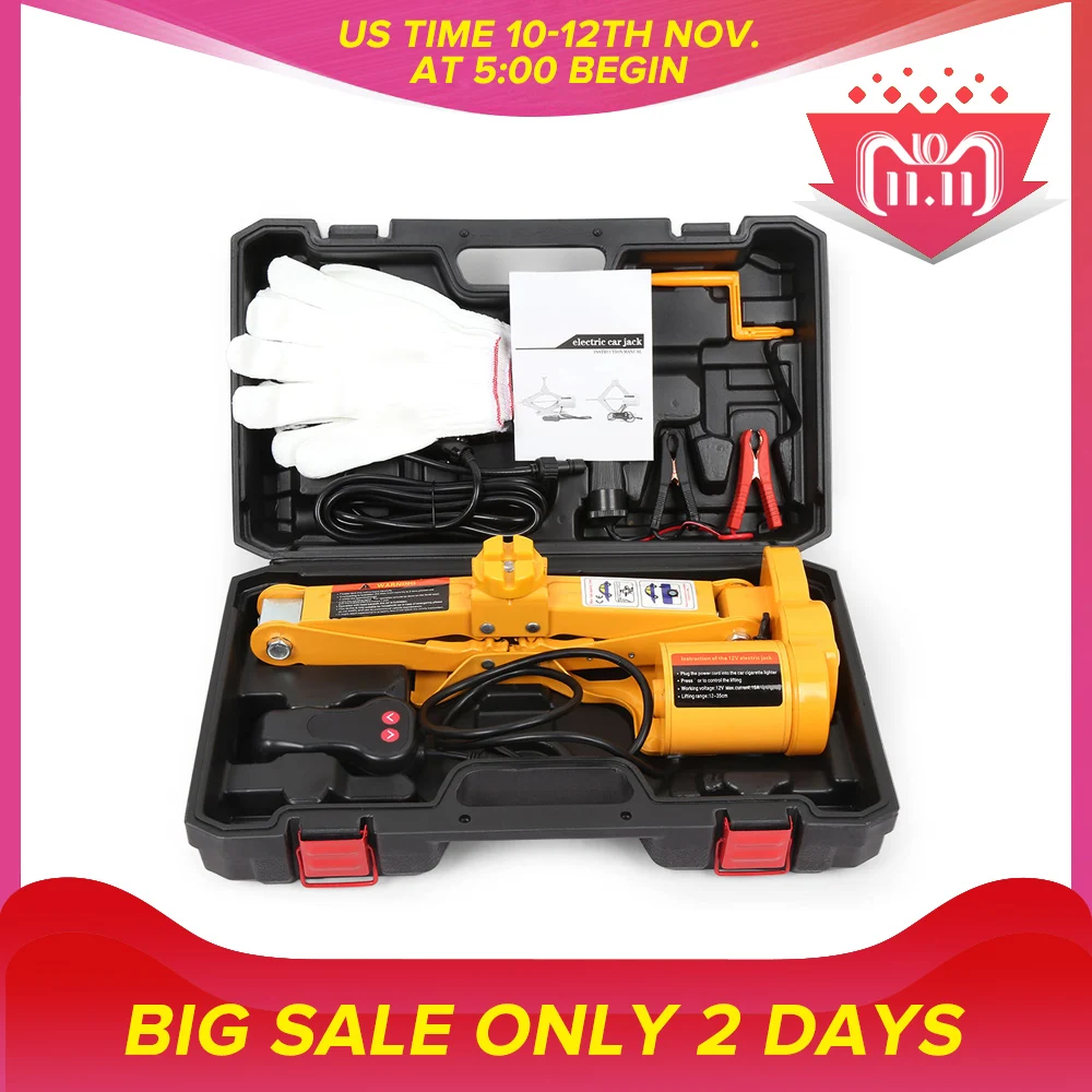 

12V One Key Operation Tire Hydraulic Jack Auto Electric Car Lift Tire Repair Tool Max 350mm Lift Height Car Lifts for Garages