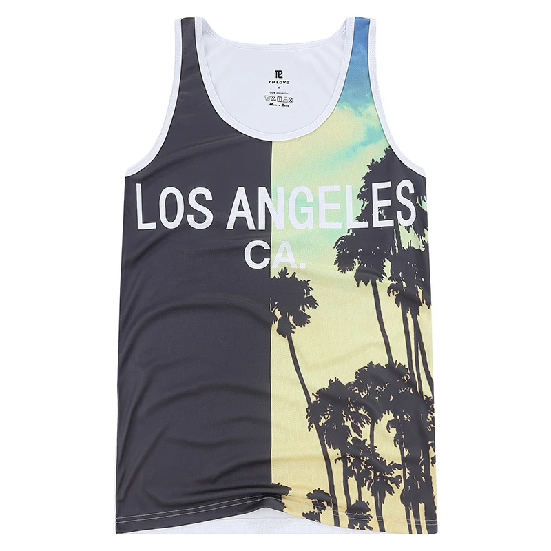 

Summer Print Tank Top Men Sleeveless Mens Mesh Tops Streetwear Hip Hop Casual Vest Beach Gyms Stringer Singlet Costume