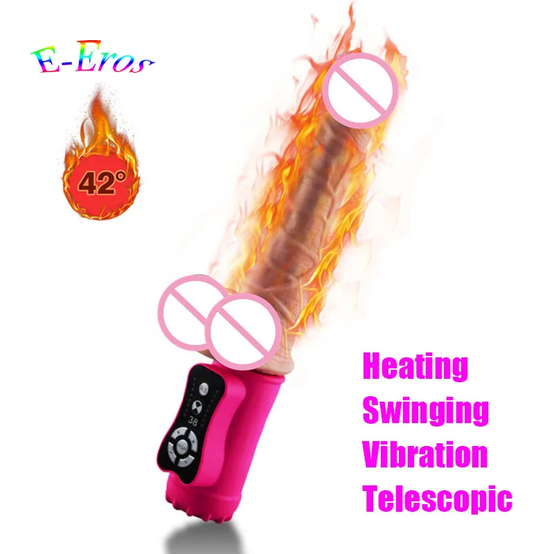 Sex Machine for Women Automatic Telescopic font b Dildo b font Female Masturbator Heating Gun Large