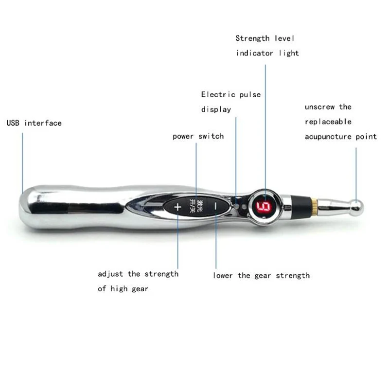 Electric Acupuncture Pen Current Pulse Acupoint Massage Pen Therapy Pain Relaxation Relieves Muscle Soreness Tool Health Care