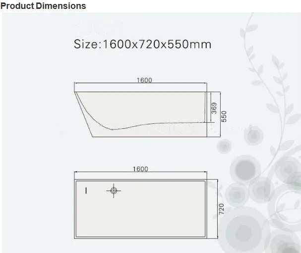 CUPC утвержден MARCELLA твердый поверхностный камень ванна из искусственного камня 1600x720x550 мм WD020