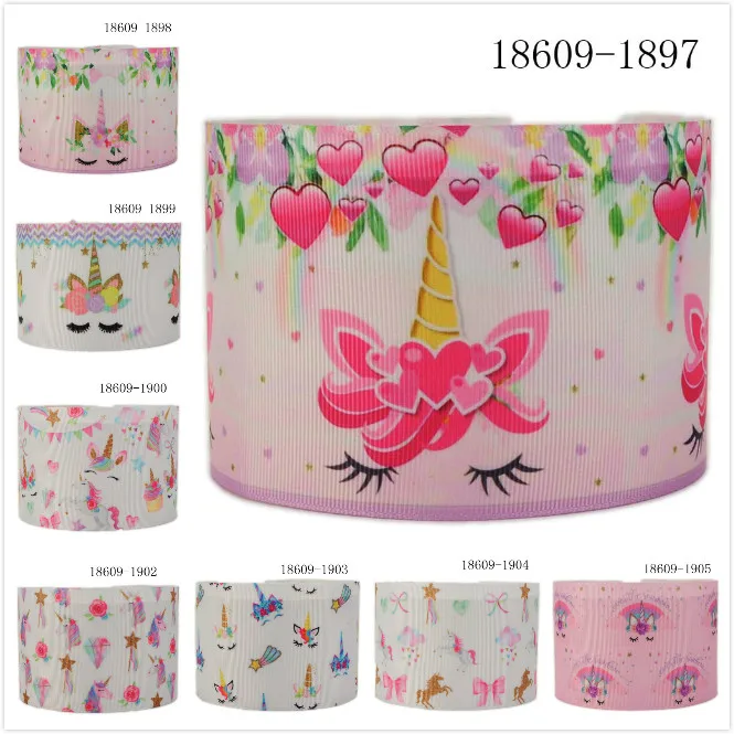 

10yards - Different sizes -unicorn printed Grosgrain ribbon -Cartoon unicorn ribbon
