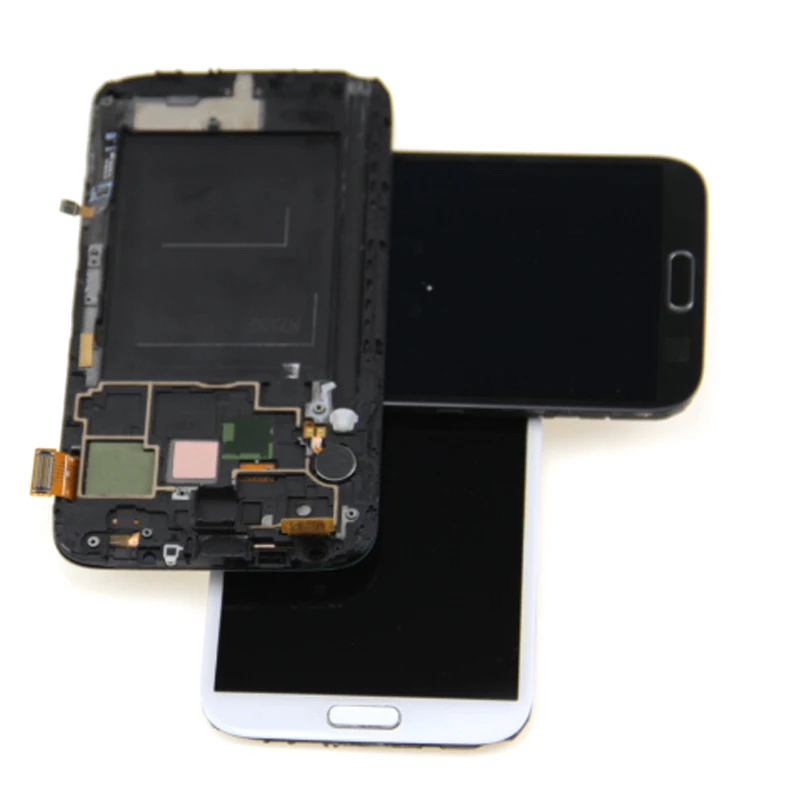 Для samsung Galaxy Note 2 Note2 II N7100 N7105 ЖК дисплей дигитайзер сенсорный экран с рамкой