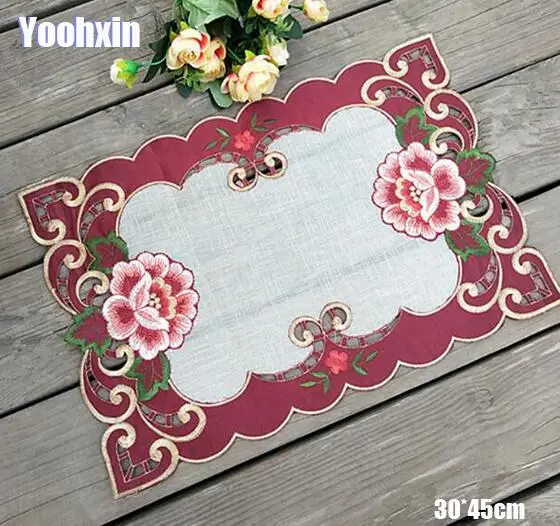 

Modern lace embroidery table place mat cloth coffee pad cup Christmas tea coaster dish placemat drink doily dining mug kitchen